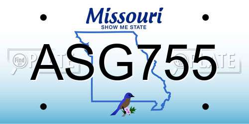 ASG755 Missouri License Plate