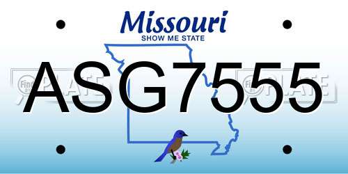 ASG7555 Missouri License Plate