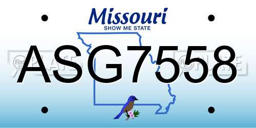 ASG7558 Missouri License Plate