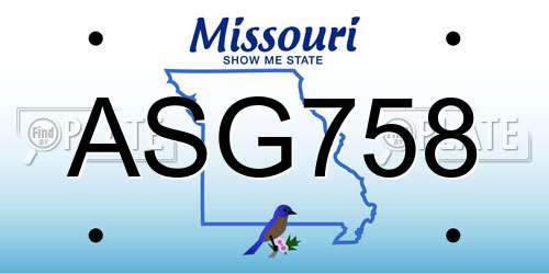 ASG758 Missouri License Plate