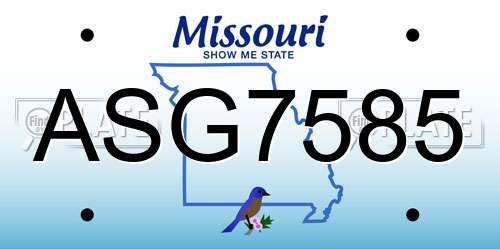 ASG7585 Missouri License Plate