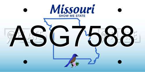 ASG7588 Missouri License Plate