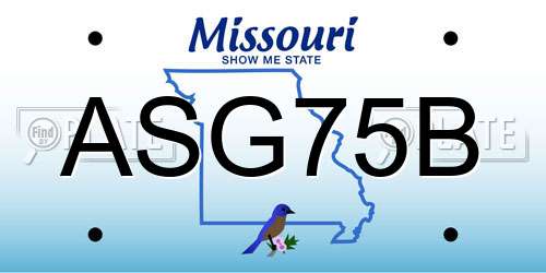 ASG75B Missouri License Plate
