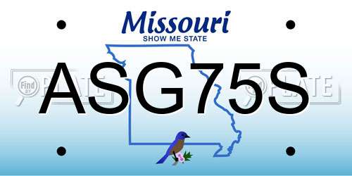 ASG75S Missouri License Plate