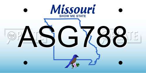 ASG788 Missouri License Plate
