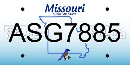 ASG7885 Missouri License Plate