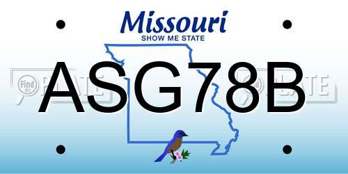 ASG78B Missouri License Plate