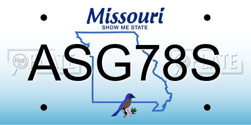 ASG78S Missouri License Plate