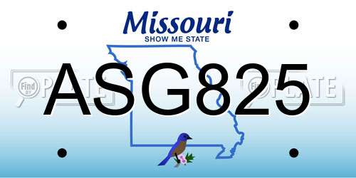 ASG825 Missouri License Plate