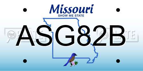 ASG82B Missouri License Plate