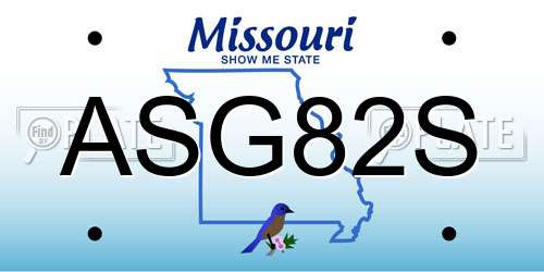 ASG82S Missouri License Plate
