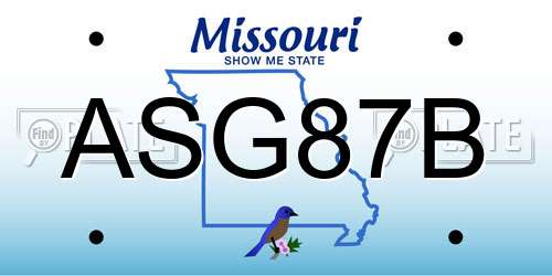 ASG87B Missouri License Plate