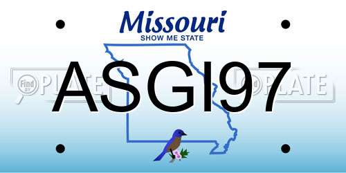 ASGI97 Missouri License Plate