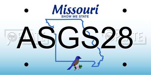 ASGS28 Missouri License Plate