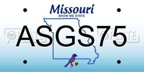 ASGS75 Missouri License Plate