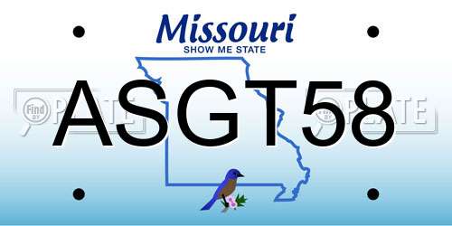 ASGT58 Missouri License Plate