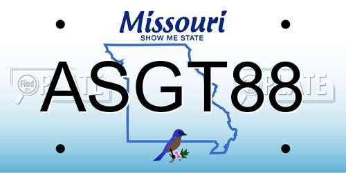 ASGT88 Missouri License Plate
