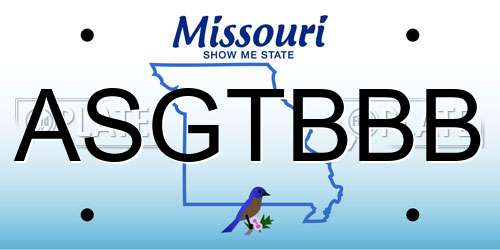 ASGTBBB Missouri License Plate