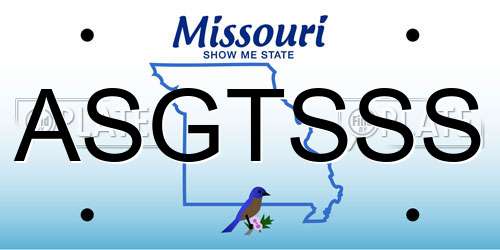 ASGTSSS Missouri License Plate