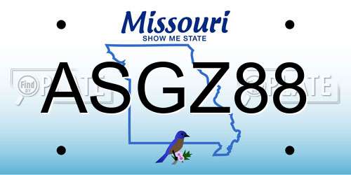ASGZ88 Missouri License Plate