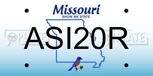 ASI20R Missouri License Plate