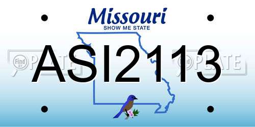 ASI2113 Missouri License Plate