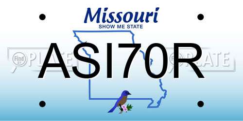 ASI70R Missouri License Plate