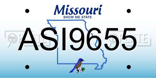 ASI9655 Missouri License Plate