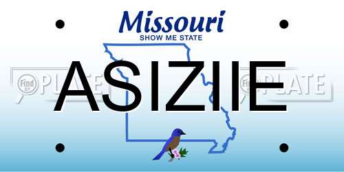 ASIZIIE Missouri License Plate
