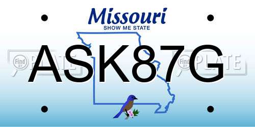 ASK87G Missouri License Plate