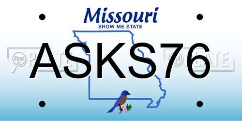 ASKS76 Missouri License Plate