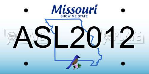 ASL2012 Missouri License Plate