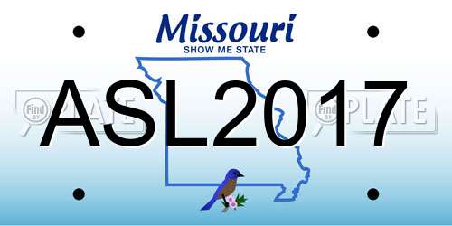 ASL2017 Missouri License Plate