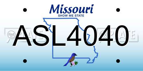 ASL4040 Missouri License Plate