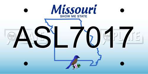 ASL7017 Missouri License Plate