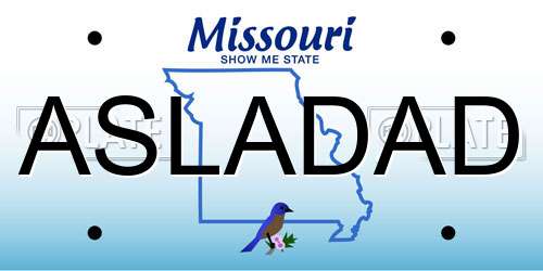 ASLADAD Missouri License Plate