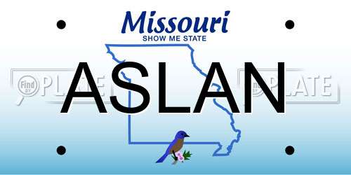 ASLAN Missouri License Plate