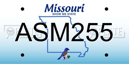 ASM255 Missouri License Plate