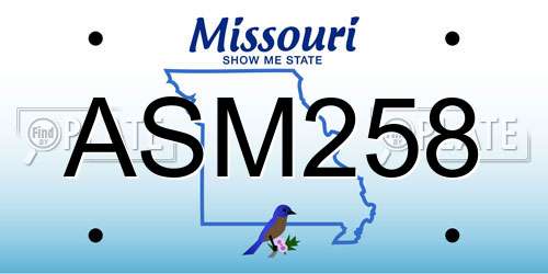 ASM258 Missouri License Plate