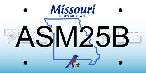 ASM25B Missouri License Plate