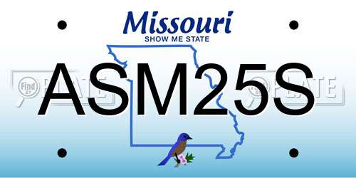 ASM25S Missouri License Plate