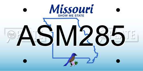 ASM285 Missouri License Plate