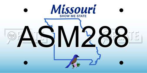 ASM288 Missouri License Plate