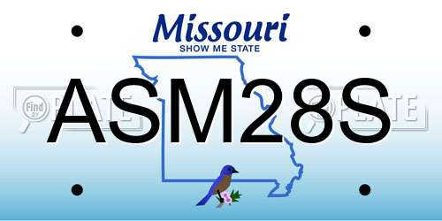 ASM28S Missouri License Plate