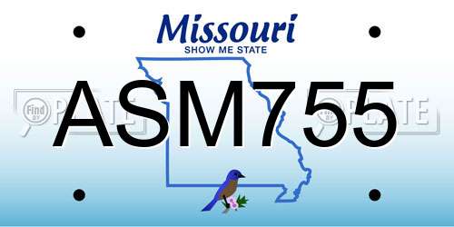 ASM755 Missouri License Plate