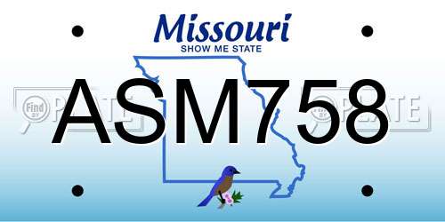 ASM758 Missouri License Plate