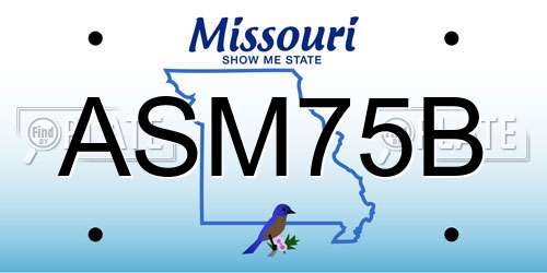 ASM75B Missouri License Plate