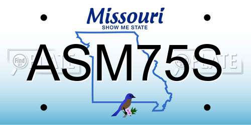 ASM75S Missouri License Plate