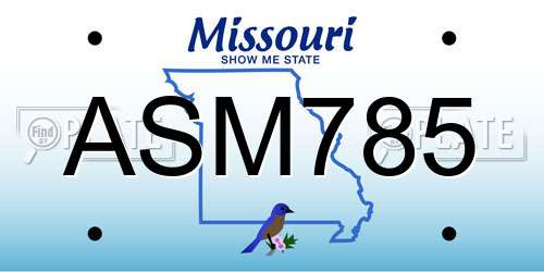 ASM785 Missouri License Plate