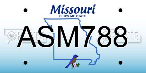 ASM788 Missouri License Plate